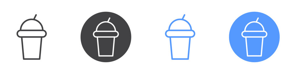 Juice icon Flat set in black and white color