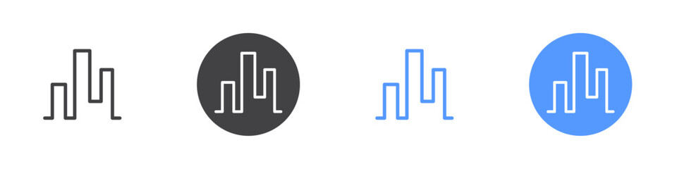 Kagi map icon Flat set in black and white color