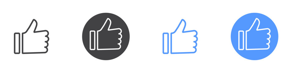 Obraz premium Like icon Flat set in black and white color