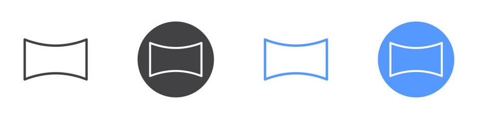 Panoroma horizontal icon Flat set in black and white color