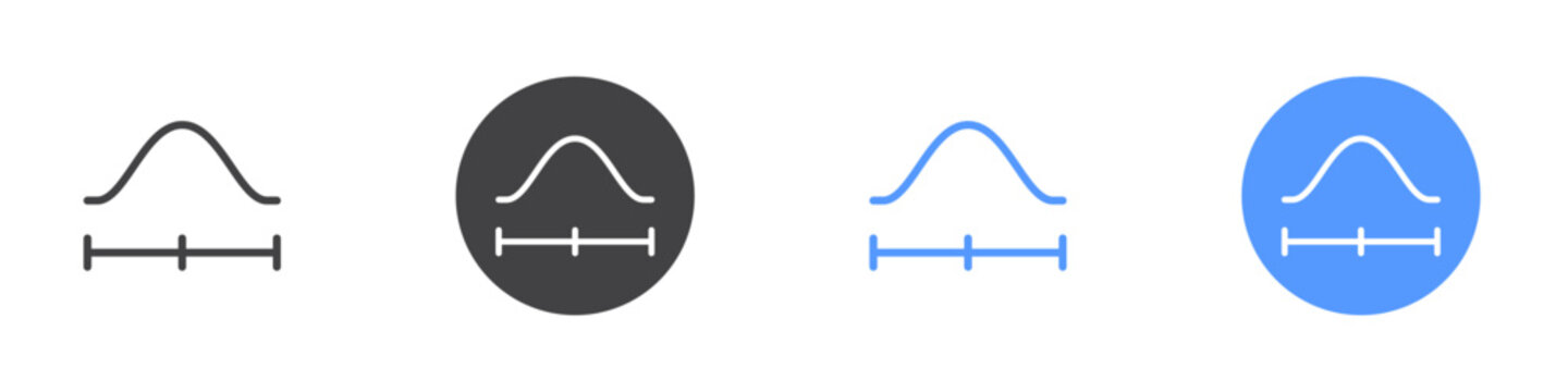 Parabola icon Flat set in black and white color