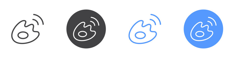 Weibo icon Flat set in black and white color