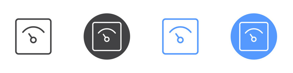 Weightscale icon Flat set in black and white color