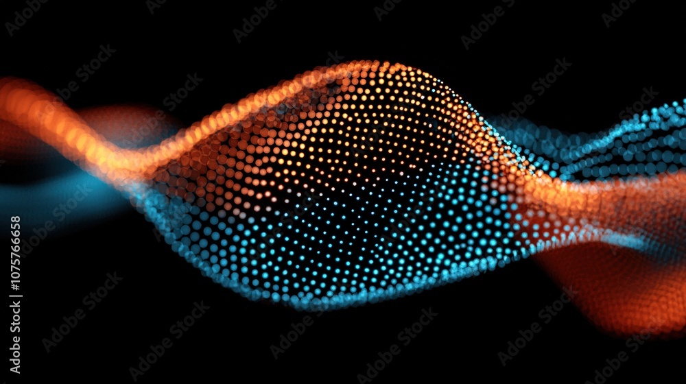 Poster abstract 3d digital waveform futuristic technology data visualization