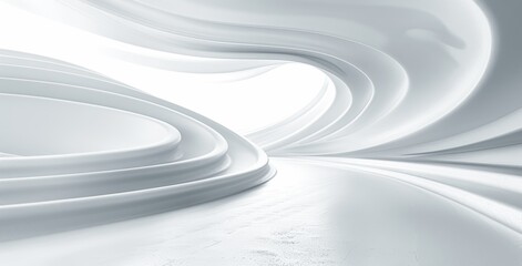Futuristic Abstract White Background with Curved Lines