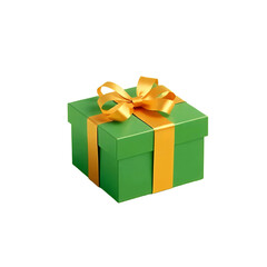 Obraz premium 3d green box with pink ribbon png