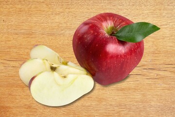 Tasty fresh ripe red apple fruit