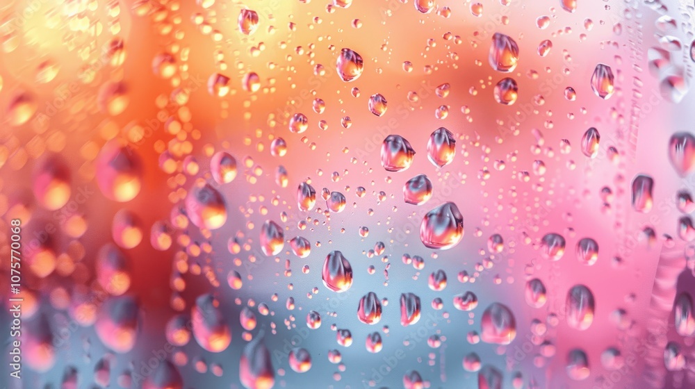 Poster pastel pink and peach gradient background with grainy texture and frosted glass effect