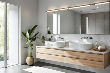 Modern and calming shower room or home bathroom