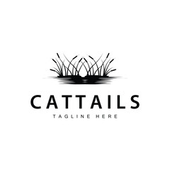 Cattail Logo Design Vector Simple Illustration Symbol Template