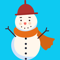 Cartoon Snowman Illustration, Cute Snowman Illustration