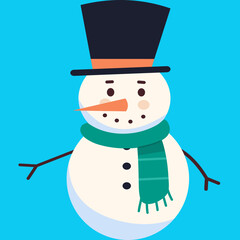 Cartoon Snowman Illustration, Cute Snowman Illustration