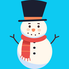 Cartoon Snowman Illustration, Cute Snowman Illustration