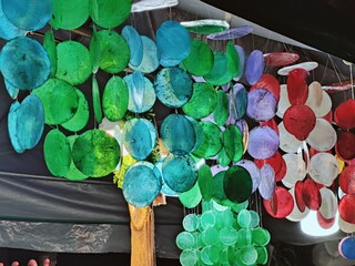 Mother or pearl hangings in colours