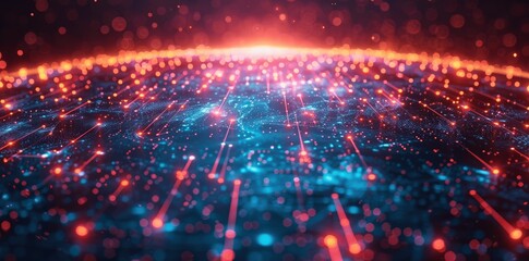 Fototapeta premium Global Network Concept: Earth Connectivity, High-Speed Data Transfer, Cyber Technology