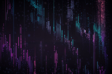 Digital stock market graph in dark theme, representing data analysis, finance, and economy trends. Generative AI