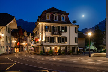 Interlaken city in  Switzerland on Swiss Alps