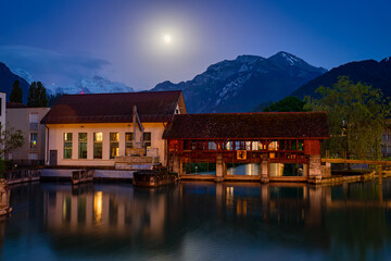 Fototapeta premium Interlaken city in Switzerland on Swiss Alps