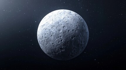 Fototapeta premium Realistic 3D Render of Moon in Space with Stars