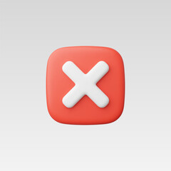 Fototapeta premium 3d Realistic Cross checkmark sign vector illustration