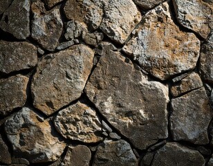 Obraz premium stone rock wall texture macro closeup granite stonewall pattern background