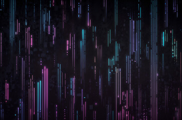 Obraz premium Digital stock market graph in dark theme, representing data analysis, finance, and economy trends. Generative AI