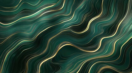 Obraz premium Green luxury background with golden lines modern 3D style backdrop. illustration from vector about modern template deluxe design