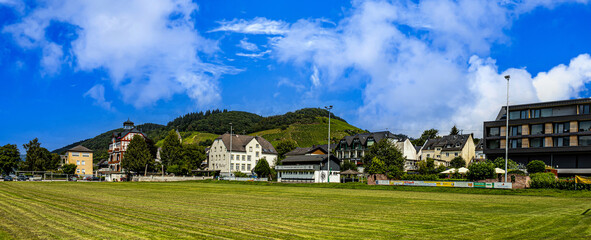 The town of Bullay . Germany in summer.