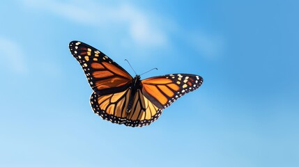 Obraz premium Monarch Butterfly Soaring in the Sky