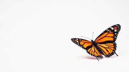 Monarch Butterfly on White Background