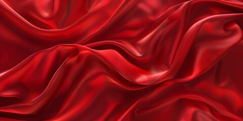 Fototapeta premium Close-up of red satin fabrics