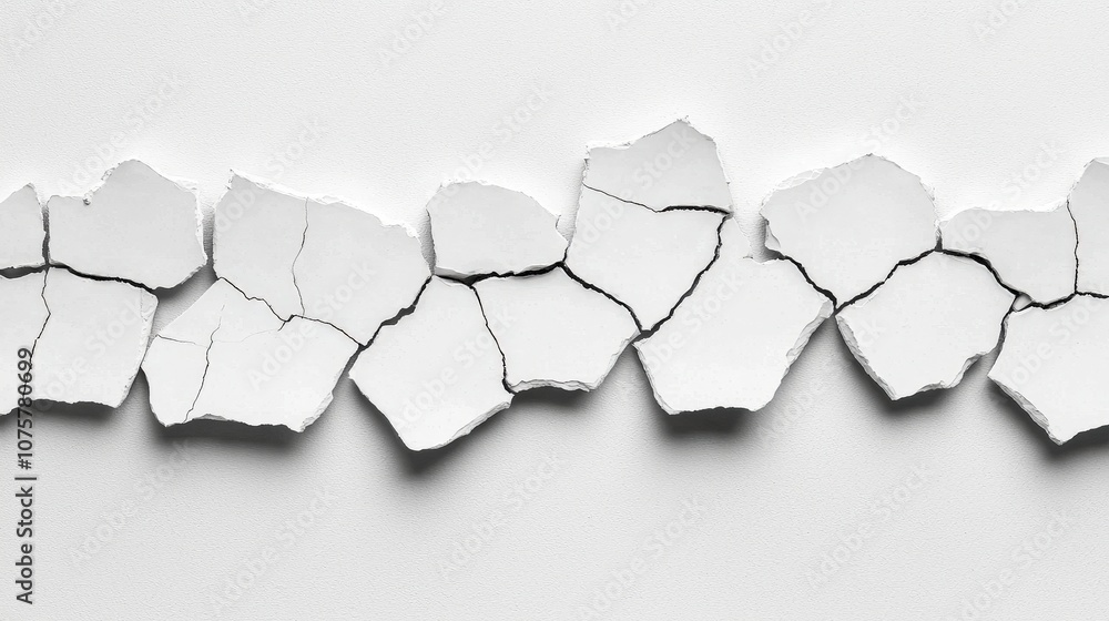 Poster abstract white crumpled paper texture with irregular edges for design background