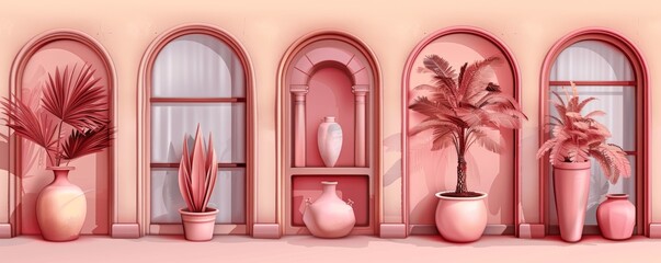 Minimalist Linear Style Frames and Arches with Stars and Sparkles