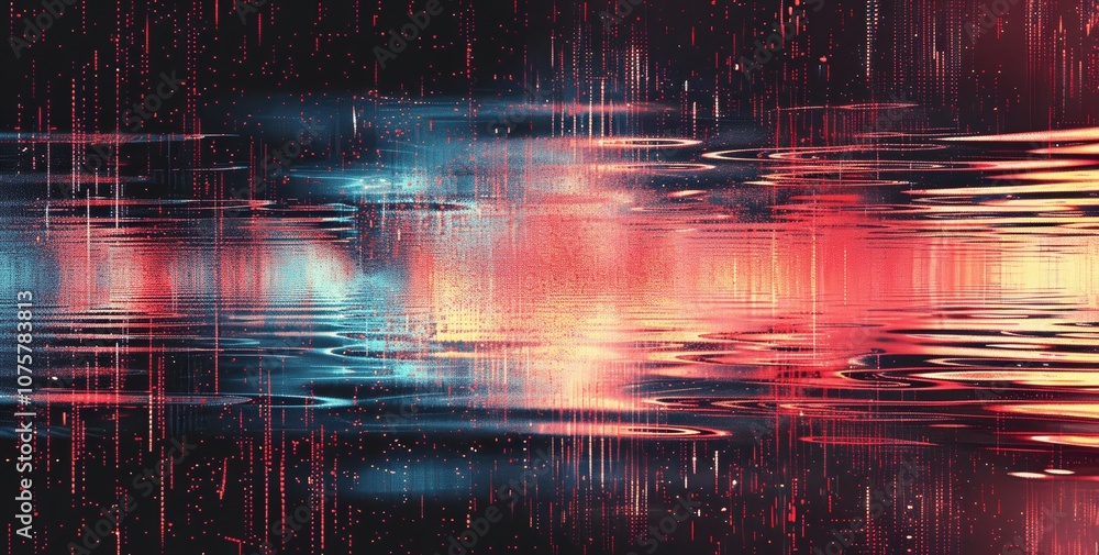 Poster 4k gradient background with glitch noise and abstract colors