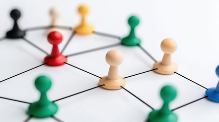 Fototapeta premium People connect and build a network exploring the concept of relationships and collaboration