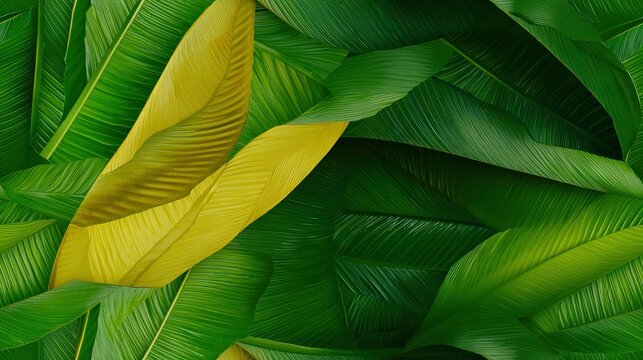   Close-up photo of yellowish leaves, clustered together and featuring a central yellow mark