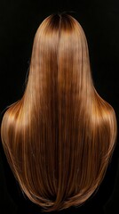 Naklejka premium Red hair on black background