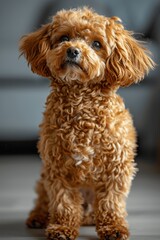 Fototapeta premium Happy Poodle Dog on White Background
