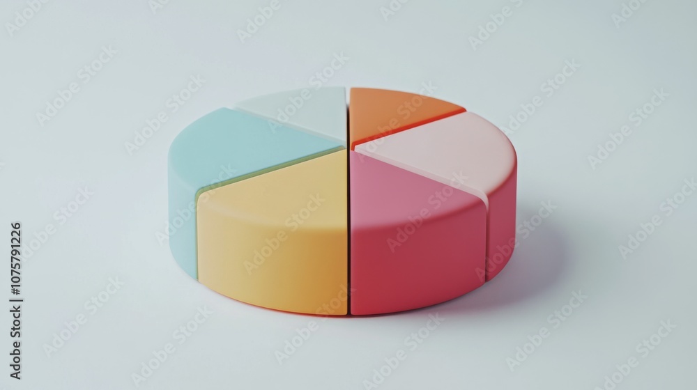 Poster Colorful geometric shapes arranged in a circular pattern on a minimalist background showcasing creativity and design elements for artistic projects and presentations