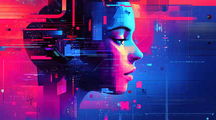 Abstract and futuristic illustrations inspired by AI.generated by AI