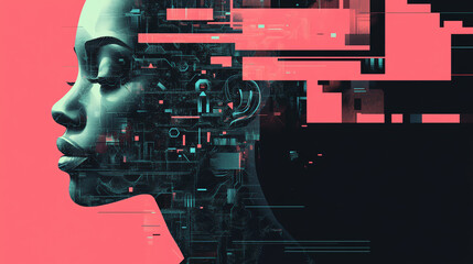 Abstract and futuristic illustrations inspired by AI.generated by AI