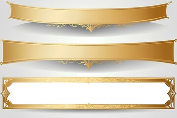 "classic gold banner with ornate frame and space for text"