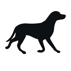 Vector flat hand drawn Dalmatian dog silhouette isolated on white background