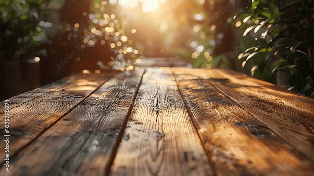 Poster light wooden table with blurred abstract background for product display in ultra realistic photograp