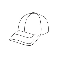 Vector hand drawn sketch doodle outline cap isolated on white background