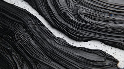 Abstract Black and White Swirling Texture   3D Rendered Art