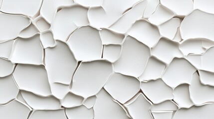 Abstract White Cracked Texture  3D Rendered Background  Minimalist Design