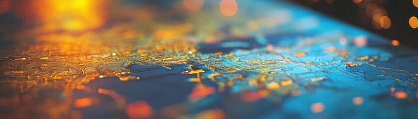 Naklejka premium New Years travel plans with vibrant maps, sleek design, dynamic energy