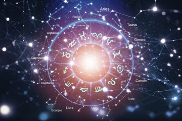 Zodiac signs horoscope circle for Astrology concept