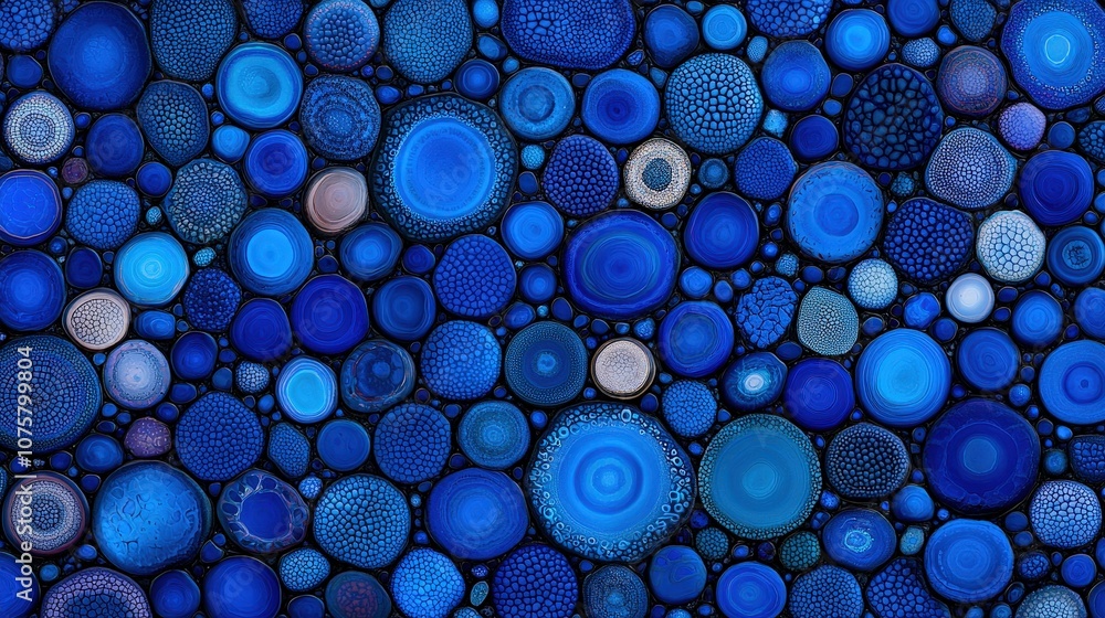 Poster abstract blue circle pattern colorful geometric texture digital art background design